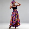 thumbnail image 2 of WERYOUNG Women's Skirts Retro Printed High Waist Casual Dancewear Maxi Skirt With Head Wrap Scarf Evening Party Flowy Versatile Skirt, 2 of 3