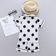 thumbnail image 4 of Zshosam Pjs Girls Girls Boys Satin Pajamas Set Cute Short Sleeve Button down Printed Sleepwear Shorts 2 Pcs Summer Pj Sets Size 12 18 Months,(White 12-18 Months), 4 of 5