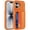 Orange, variant on Dteck Hidden Wallet Back Case for iPhone 17,Shockproof TPU+PC Case with Credit Card Slot RFID Blocking Kickstand Cover,Blue