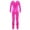 Hot Pink, variant on TiaoBug Kids Girls Shiny Metallic Full Length Bodysuit Unitard Gymnastics Leotard Dancewear
