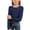 Navy, variant on Breezora Girls Ribbed Knit Long Sleeve Tee Round Neck Slim Fit Casual Basic Top Stretchy Soft Everyday Pullover Shirt 120 Size Light Blue