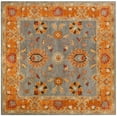 thumbnail image 2 of SAFAVIEH Heritage Tenzin Traditional Wool Area Rug, Blue/Orange, 8' x 8' Square, 2 of 6