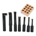 thumbnail image 1 of 7Pcs Boring Tool 18mm Round Shank Indexable Cemented Carbide Turning Bar Holder Set F1‑18, 1 of 14