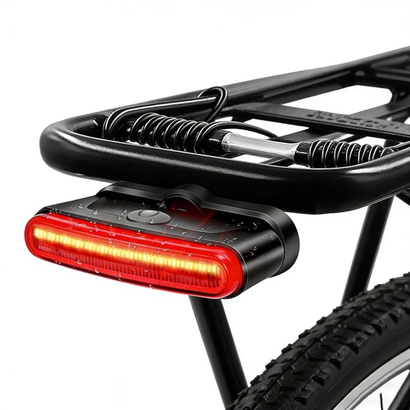 150 Lumens Rechargeable Bike Tail Light, IPX6 Waterproof Bicycle Rear Cycling 220° Wide Visible Safety Flashlight, 5 Light Mode Road Mountain Night Ride Hiking, Cycling, Camping, Boating