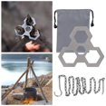 thumbnail image 3 of para acampar al , para fogata con cadena ajustable, olla colgante para cocinar, colgador de material acero inoxidable, soporte para , DYNWAVEMX  Trípode para cocinar al aire libre, 3 of 8