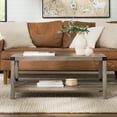 thumbnail image 6 of Walker Edison Magnolia Metal X Coffee Table, Gray Wash, 6 of 14