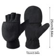 thumbnail image 7 of XOXODG Warm Gloves Fingerless Convertible Mittens Thermal Windproof Gloves for Women Men Running Skiing Mountaineering Winter Outdoor, 7 of 7