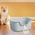 thumbnail image 5 of Cat Open Top Pet Litter Tray Cat Litter Container Cat Sandbox Splashproof High Sided Cat Litter Tray for All Kinds of Cat Litter Gray, 5 of 8