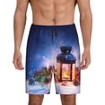 thumbnail image 2 of Rocae Lantern On Snow With Christmas for Men's Soft Sleep Pajama Shorts, Waistband and Pockets, 2 of 9