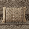 thumbnail image 3 of Blue/Brown King 5-Piece Jacquard Bedspread Set - Paisley Design with Decorative Pillows, 3 of 11