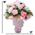 thumbnail image 6 of Pink & White Handcrafted Fabric Rose Bouquet with LED Lights, 6 of 6