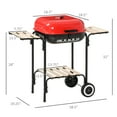 thumbnail image 2 of CRXX Portable BBQ Charcoal Steel Grill Camping Backyard Cooking w/ Wheels-Two Side Tables, 2 of 12