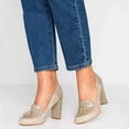 thumbnail image 4 of YDN Women Graceful Tassels Block Chunky High Heels Pumps Fringed Round Closed Toe Autumn Spring Dress Ladies Office Shoes Size 7 Beige, 4 of 4