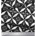 thumbnail image 3 of Soimoi Black Velvet Fabric Geometrical Star Geometric Print Fabric by the Yard 58 Inch Wide, 3 of 3
