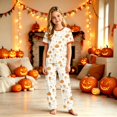 thumbnail image 2 of Matching Family Halloween Pajamas Set - Cute Pumpkin Print 2-Piece PJS for Adults & Kids | Holiday Family Pajamas Kids 6 Years, 2 of 6