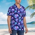 thumbnail image 5 of Daiia crystal Skull flower star Hawaiian Shirt for Men Gentle Cotton Regular Short Sleeve Casual-3X-Large, 5 of 9