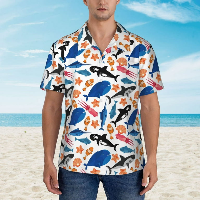 FYDDURN Hawaiian Tiger Print T-Shirt – 100% Cotton Unisex Graphic Tee For Summer & Beach