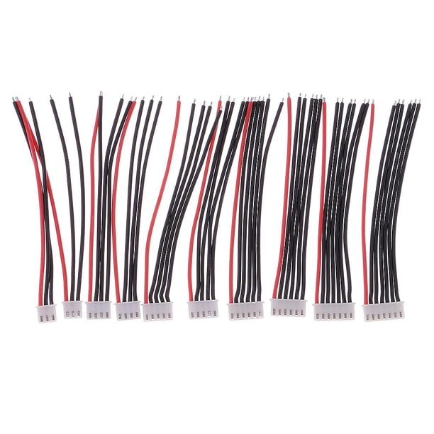 10 Unids JST-XH 2.54mm Cable De Extensión De Conector Cables 4 Pulgadas 2s 3s 4s 5s 6s Lipo Batería Hugo Enchufe adaptador de conector JST-XH