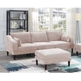 thumbnail image 3 of Living Room Classic 5pc Modular Sofa set 2x Armless Chair 2x Corner Wedge 1x Ottoman Blush Morgan Fabric Cushion Couch, 3 of 9