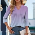 thumbnail image 5 of Women's Casual Short Sleeve V-Neck T-Shirt Tops Blouses Solid Color Soft Breathable Loose Fit for Daily Wear Business Office Vacation Outfits Fashion Essential Gift for Women, 5 of 9