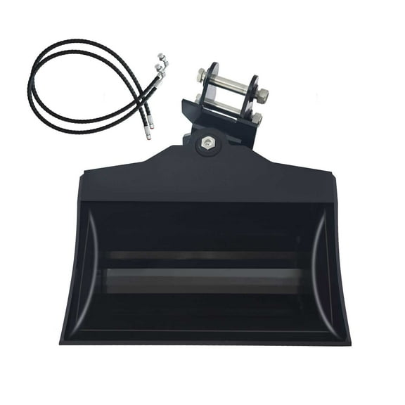 24 Inch /600mm Tilting Bucket Accessories, Flat Tooth Backhoe Bucket, Mechanical Excavator Accessories, for Small Excavators from 0.8 Tons to 1 Tons to 1.5 Tons