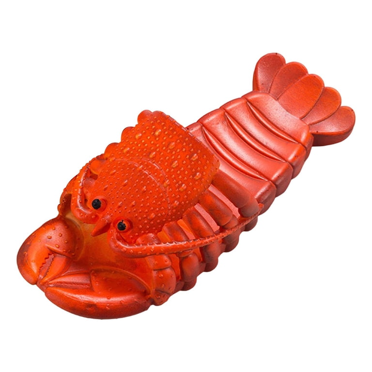 COOL JOHOZO Unisex Lobster Slippers – Fun Animal Novelty Sandals In Orange, Size 5.56 Women/45 Men