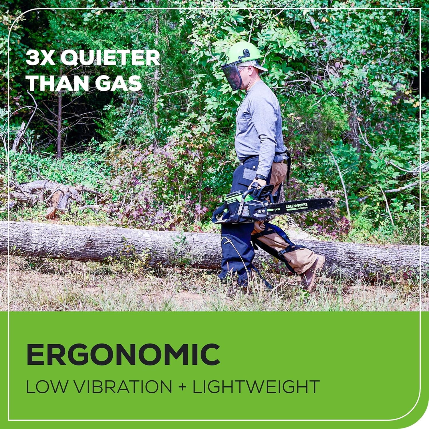 Greenworks Commercial 82V 20" 3.4kW Chainsaw with 4Ah Battery and Dual Port Charger (82CS34-4DP)