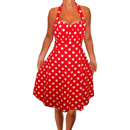 Funfash Funfash Plus Size Women Red White Polka Dot Rockabilly