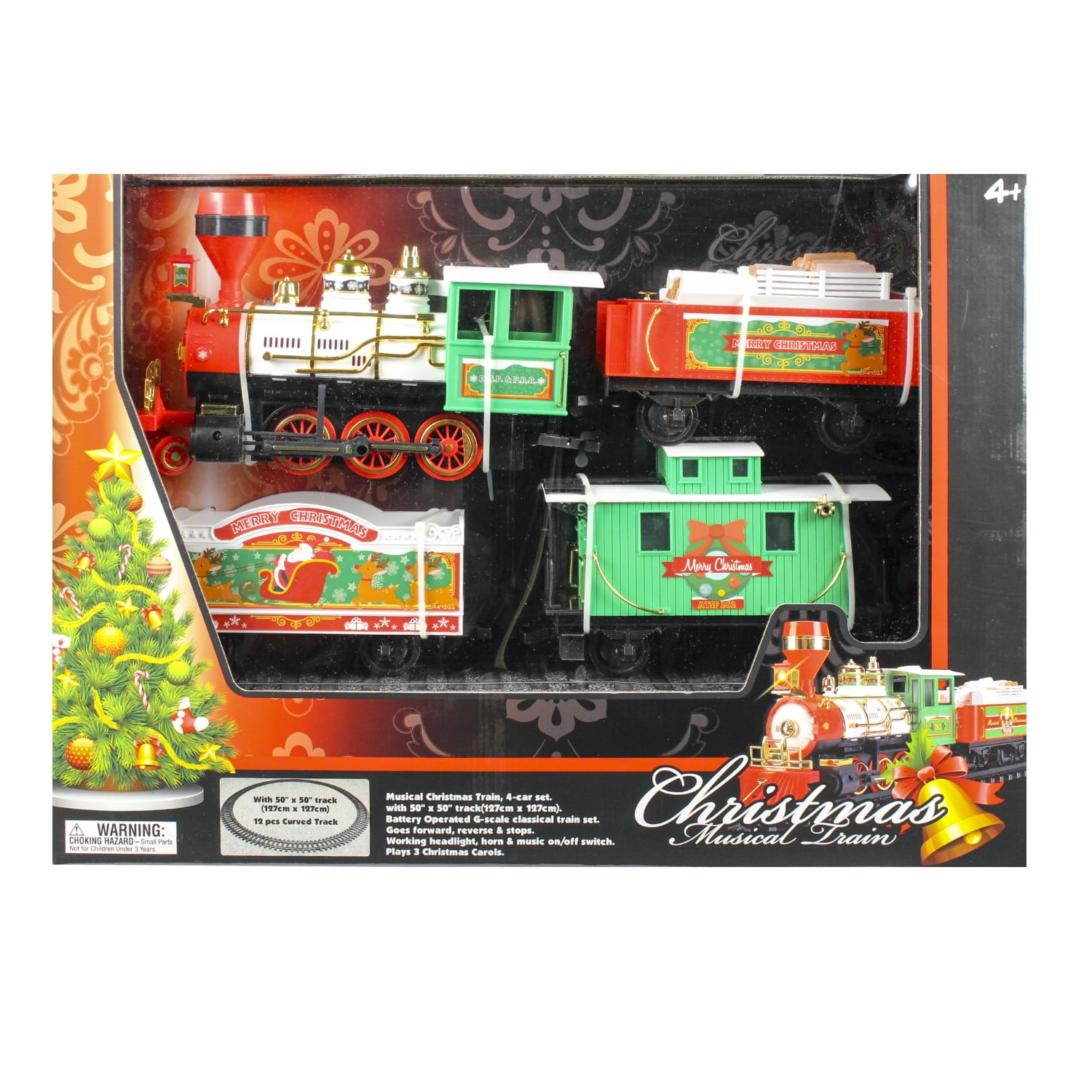 christmas train set with music