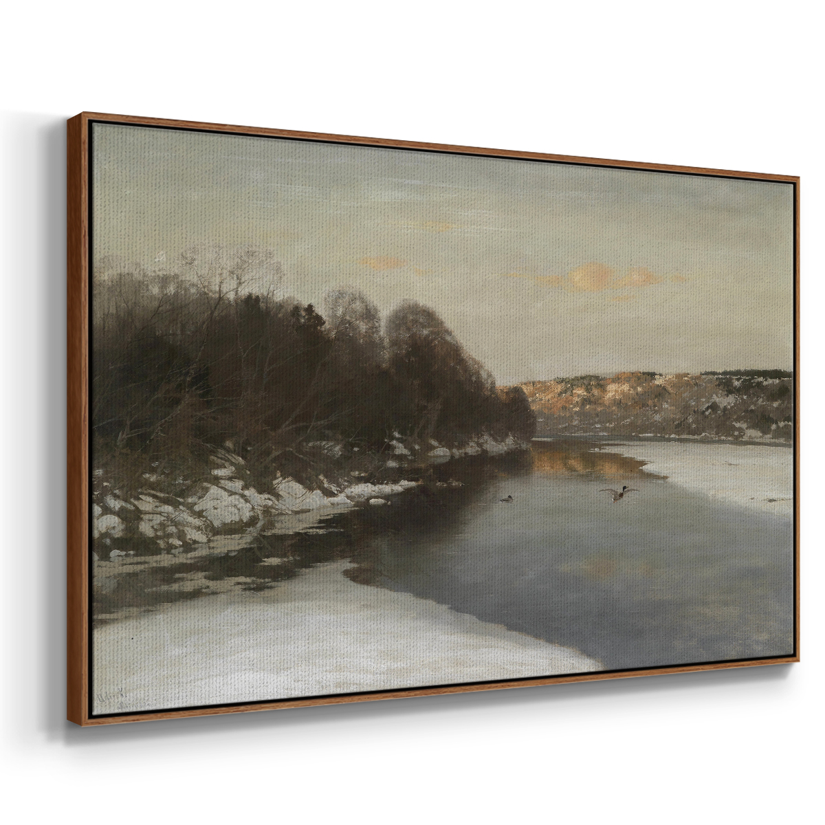 Vintage Landscape-CCLXXXIII By Wexford Home Framed in Walnut Wood Gallery Wrapped Canvas 27 in. x 41 in.