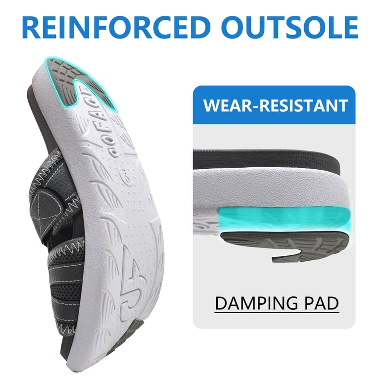 COFACE Mens Sport Recovery Sandals Plantar Fasciitis Soft 