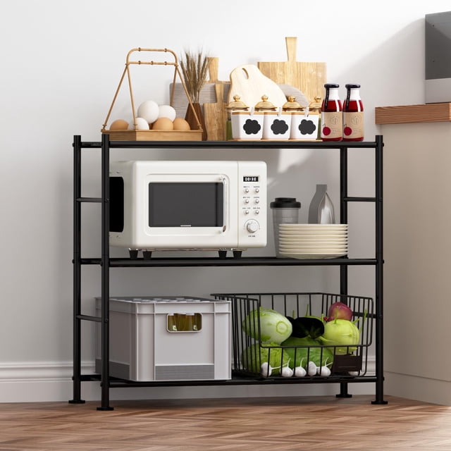 Organizador de estantes Storage Shelves Sakugi de 3 niveles, metal negro