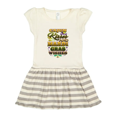 

Inktastic Mardi Gras Wishes Cajun Kisses Gift Toddler Girl Dress