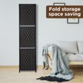 thumbnail image 5 of Dkelincs 6 Panel Wood Room Dividers Portable Folding Privacy Screen with Removable Storage Shelves, Black, 5 of 7
