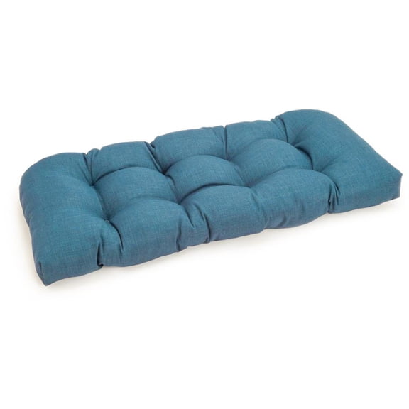 Blazing Needles Water-Resistant U-Shaped Polyester Bench Cushion, Sea Blue