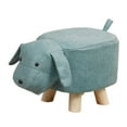 thumbnail image 2 of Reposapiés infantil con forma de animal, taburete para cambiar zapatos, otomano infantil con dibujos animados Perro azul, 2 of 9