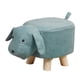 thumbnail image 2 of Reposapiés infantil con forma de animal, taburete para cambiar zapatos, otomano infantil con dibujos animados Perro azul, 2 of 9