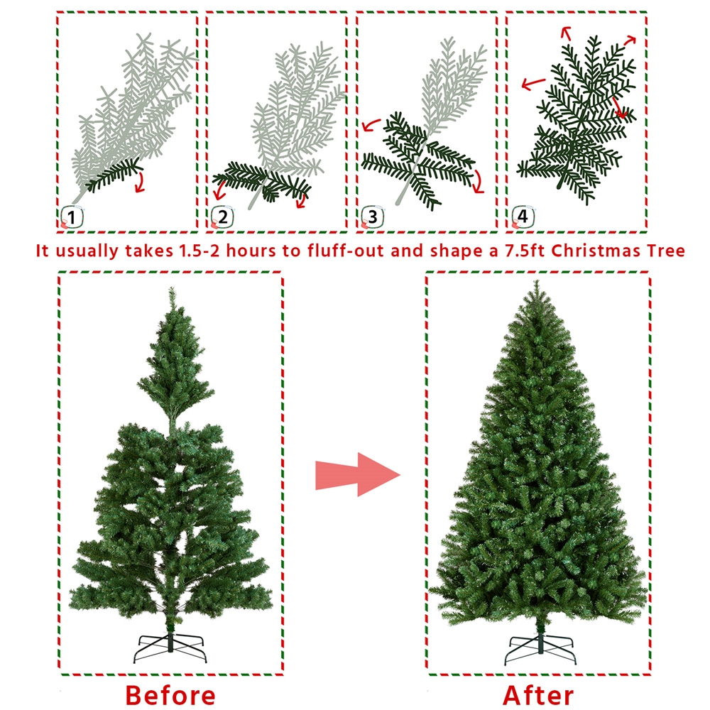 Alden Design 7.5 Ft Pre-Lit Fir Christmas Tree photo 6