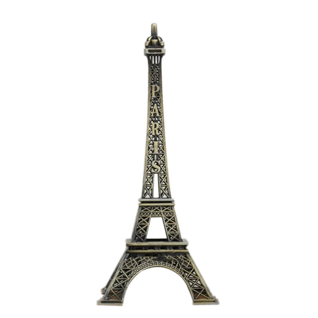 Ounissouiy 1pc 5-25cm Torre de París Artesanía de metal Modelo de recuerdo creativo Miniaturas Adornos de escritorio Estatuilla vintage Accesorios de disfraces 10cm