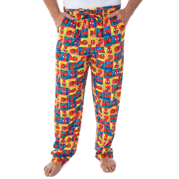 Marvel Men's Spiderman Portrait Grid Print Sleep Lounge Pajama Pants
