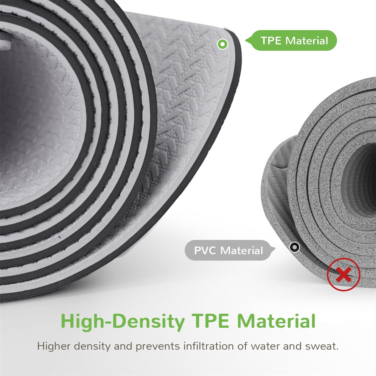 Kepooman Yoga Mat Non Slip, Pilates Fitness Mats, Eco Friendly, Anti-Tear Yoga Mats for Women, Exercise Mats for Home Workout, Gray Kepooman Yoga Mat Non Slip, Pilates Fitness Mats, Eco Friendly, Anti-Tear Yoga Mats for Women, Exercise Mats for Home Workout, Gray