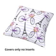 thumbnail image 3 of Throw Pillow Covers, Bike stripe Pattern Soft Square Pillow Cases with Invisible Zipper for Couch Bed Sofa, Farmhouse Fall Home Decor 20"x20", 3 of 7