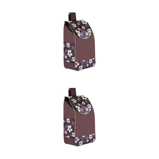 VONKY Trolley Oxford Cloth Replacement Bag Waterproof And Fashionable Shopping Cart Accessory PT Brown plum blosso 2Set