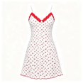thumbnail image 6 of Lopecy-Sta Women’s Nightgown V-Neck Spaghetti Strap Cherry Print Lace Trim Slip Dress for Cozy Loungewear, 6 of 6