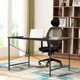 thumbnail image 2 of Highsound 47.2 Inch Home Office Study Desk Writing Table, Simple Style Computer Desk Study Table for Small Spaces Student Laptop PC Writing Desks with Metal Legs, Black, 2 of 7