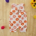 thumbnail image 2 of Siilsaa Bodysuit for Kids Baby Girls Floral Cute Short Sleeve Romper Bodysuit Clothes Orange,80, 2 of 7