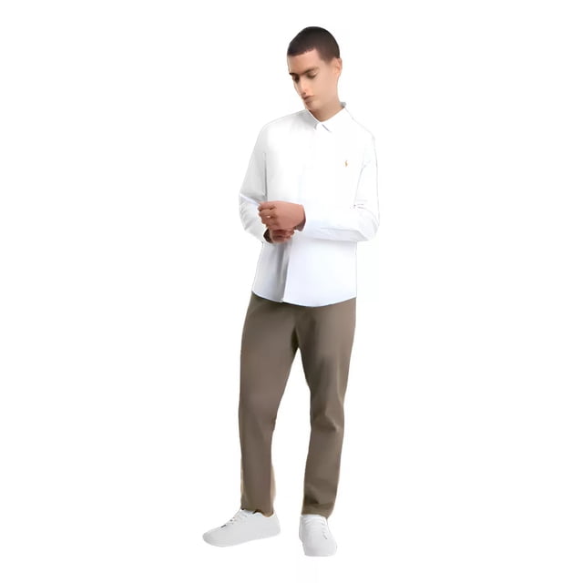 Camisa Polo Hpc Vestir Manga Larga Blanco
