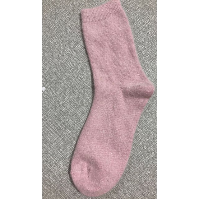 Calcetines de lana de conejo para mujer, gruesos, cálidos, de invierno, de color sólido, combinables, de media caña, apilados, para mujer