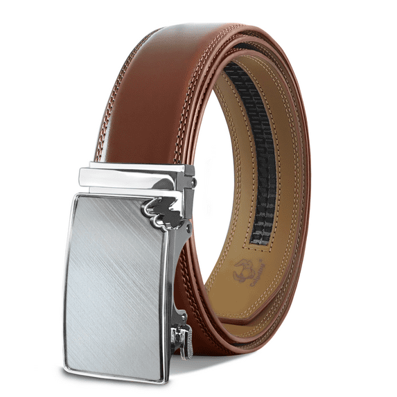 Mens Ratchet Belts,Hard To Buy For Golden Bull Leather Belt With Gift Box,With Automatic Buckle Adjustable Trim To Fit