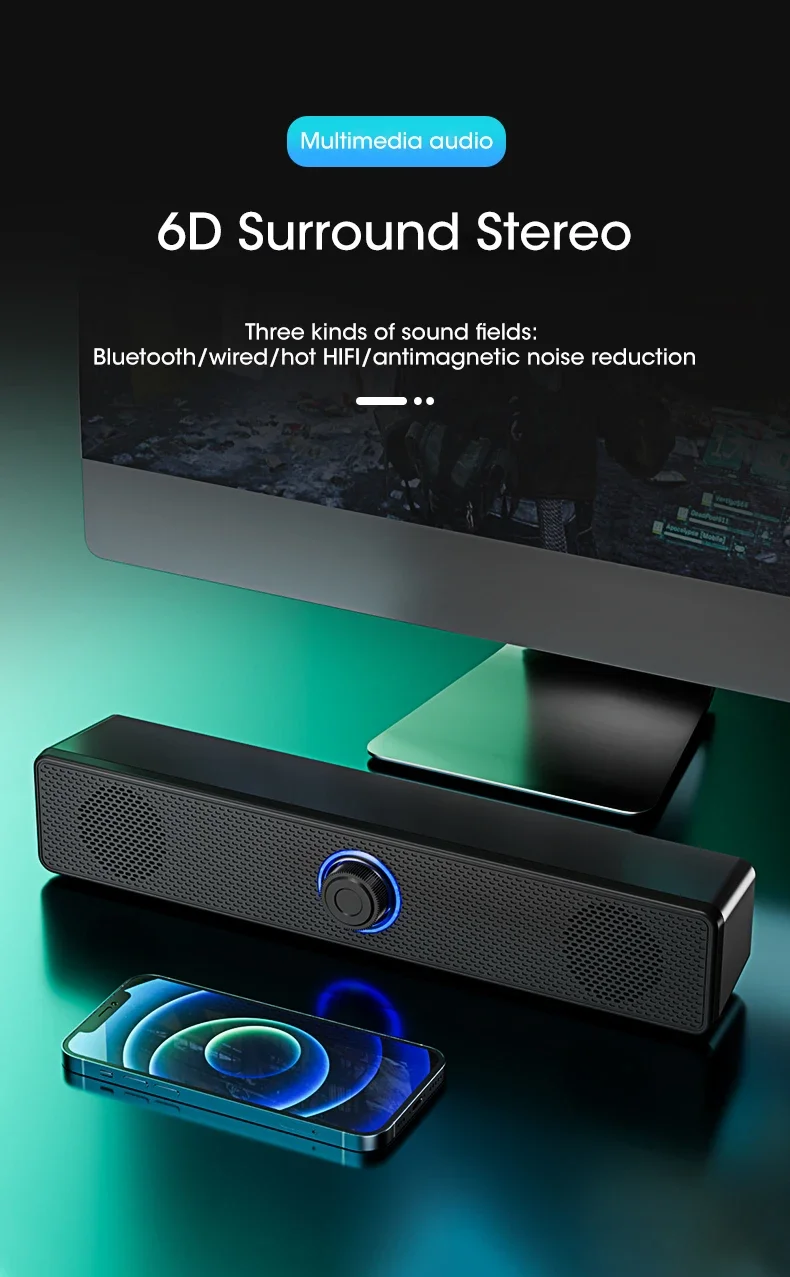Computer Speakers PC Sound Box USB Powered Soundbar Wired and Wireless Bluetooth Speaker For Pc Gaming Surround Audio System(YX-3511)